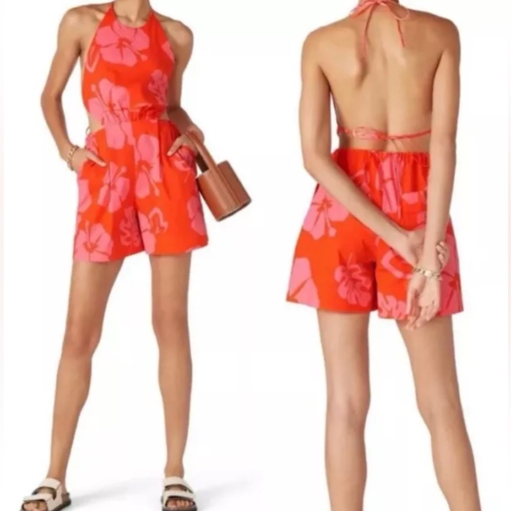 STAUD Georgia Floral Cotton Romper Size 2